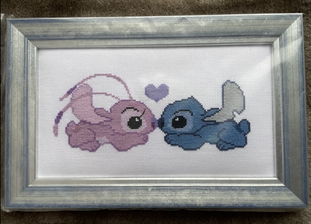 Cross Stitch of Stitch and Angel